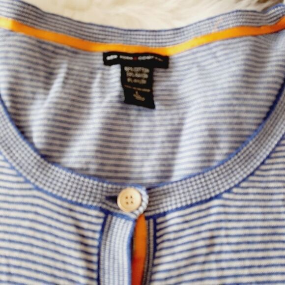 New York & Company sz large blue striped soft cardigan - Picture 3 of 3